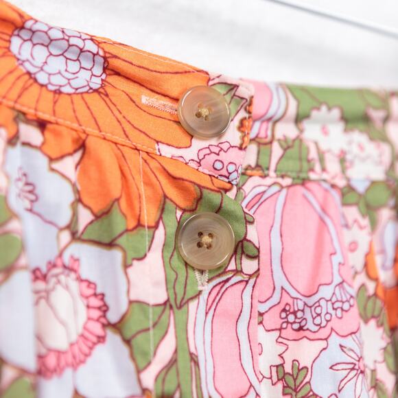 TALBOTS Climbing Floral Button Front Voile Full Midi Skirt Retro Tradwife Sz SP - Picture 4 of 8